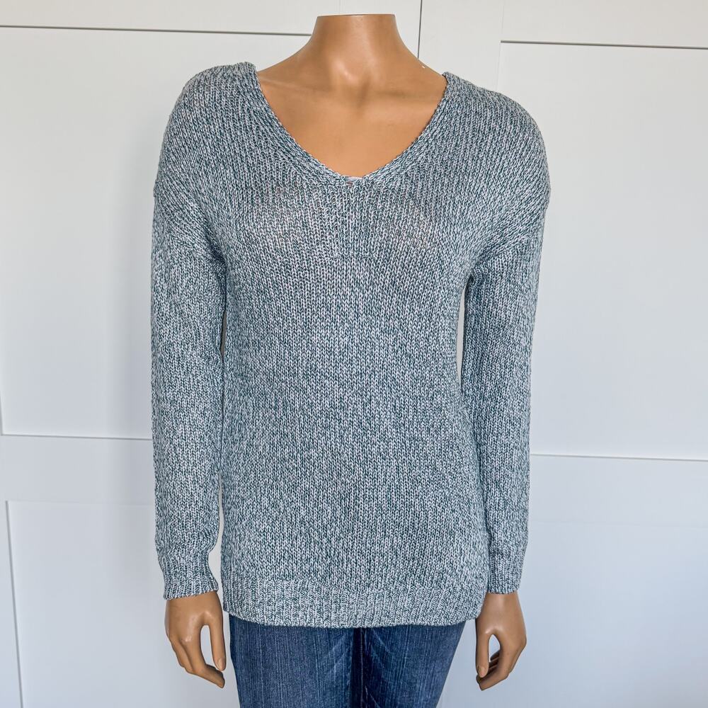 NWT-Miami of Francesca’s, Alice Lace Up Pullover Sweater-Teal-Women’s Size Small - Picture 9 of 10